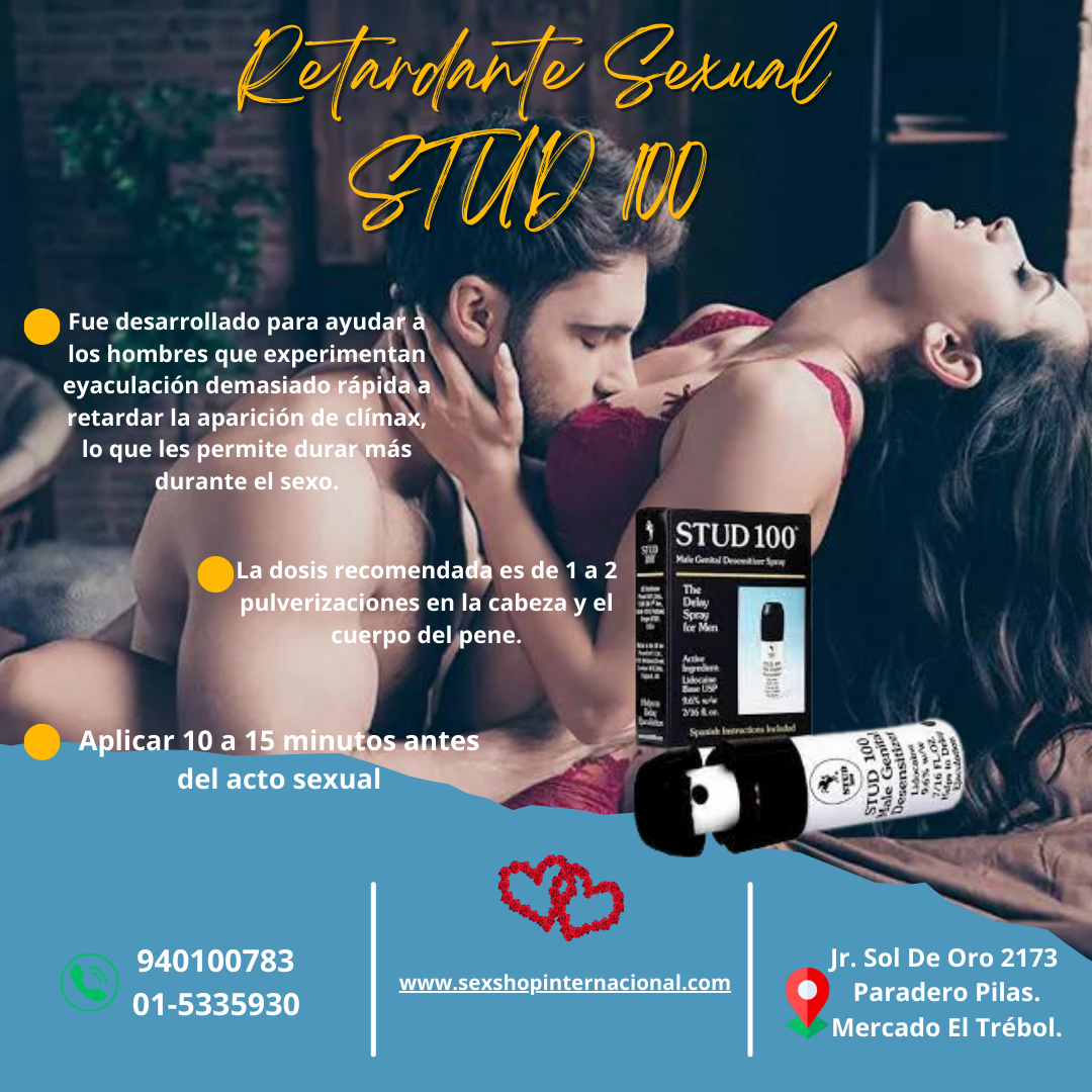 STUD 100 PROLONGADOR SEXUAL - SEXSHOP PLAZA NORTE.